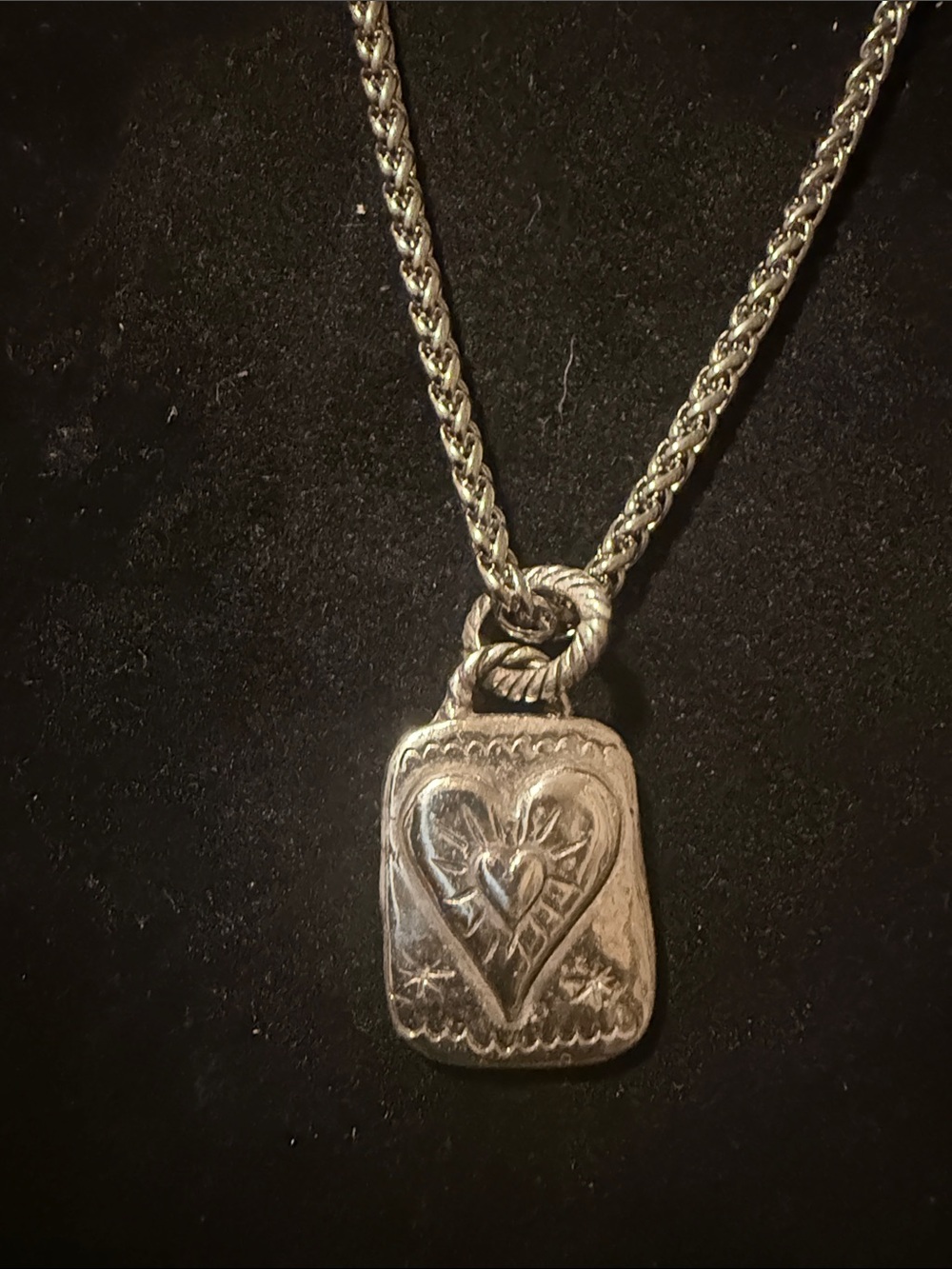 Brighton Silver Heart you only live once Engraved Charm Pendant Necklace